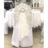 Tulle hat dress on top of chair cover